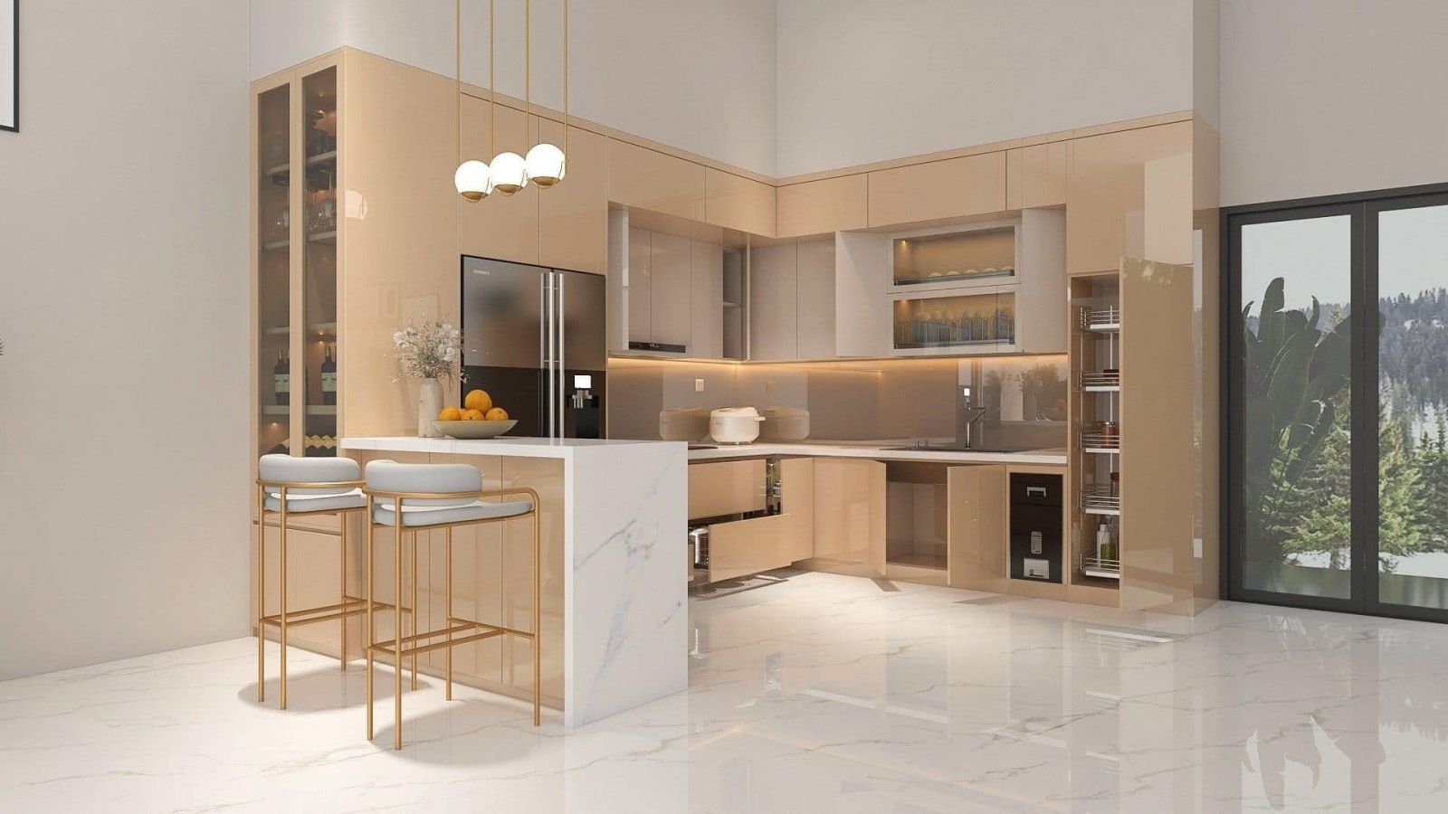 tu bep inox 304 canh kinh 